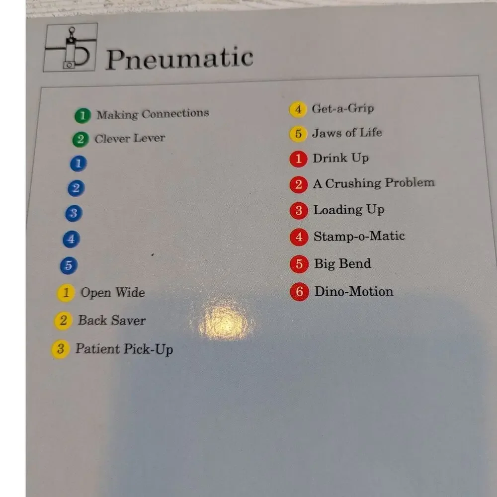 RARE Vintage 1992 LEGO DACTA 9606 Technic Pneumatic Teacher Guide Project Cards
